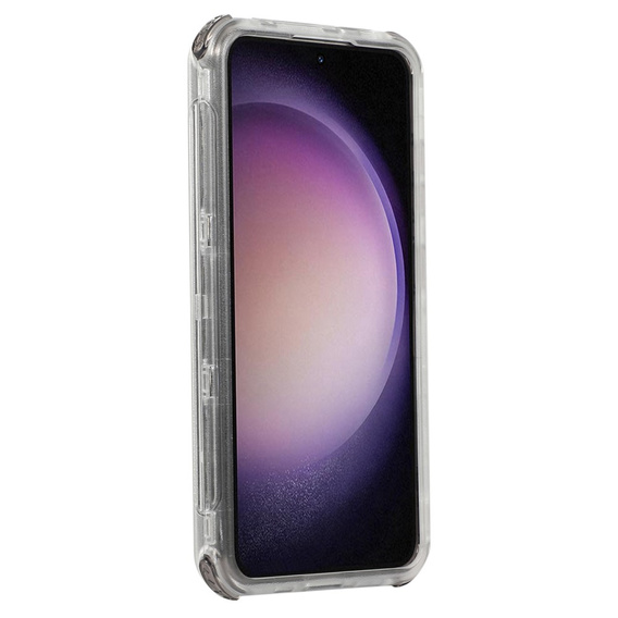 Pancerne Etui do Samsung Galaxy S24, Belt Clip, z klipsem, przezroczyste / czarne