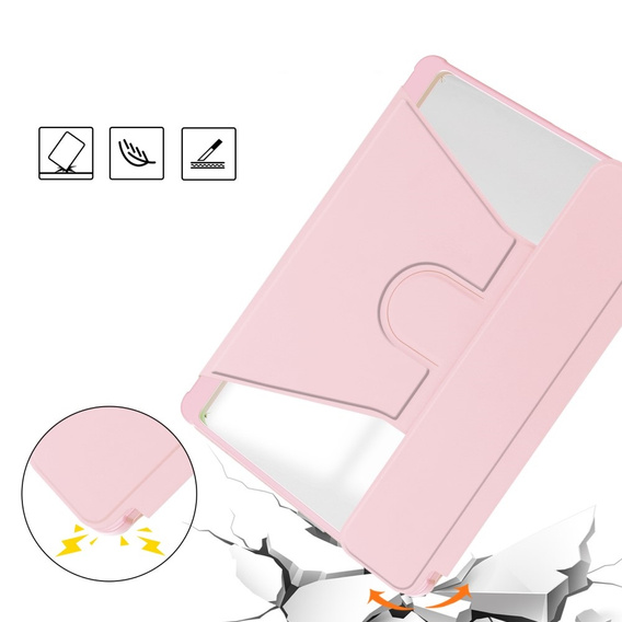 Etui z klawiaturą do Samsung Galaxy Tab S10 Lite / S10 FE / S9 FE, Rotary 360° Leather, różowe