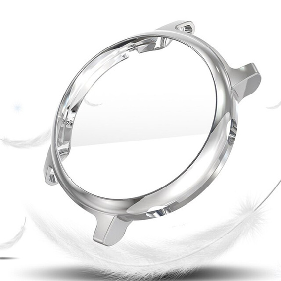 Bransoleta Milanese + Etui z osłoną na ekran do Huawei Watch GT 2 42mm, Srebrny