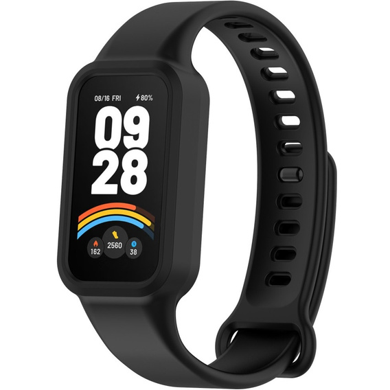 3x Pasek Silikonowy do Xiaomi Smart Band 9 Active / Xiaomi Redmi Band 3, Czarny, Granatowy, Zielony