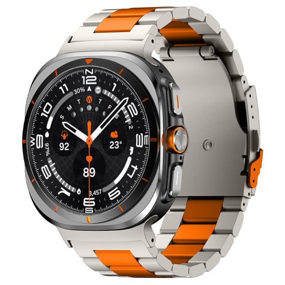 Bransoleta do Samsung Galaxy Watch Ultra 47mm (2025 / 2024), Tytanowa / Pomarańczowa