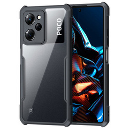 Zestaw Etui do Xiaomi Redmi Note 12 Pro 5G / POCO X5 Pro 5G, AntiDrop Hybrid przezroczyste z czarną ramką + szkło
