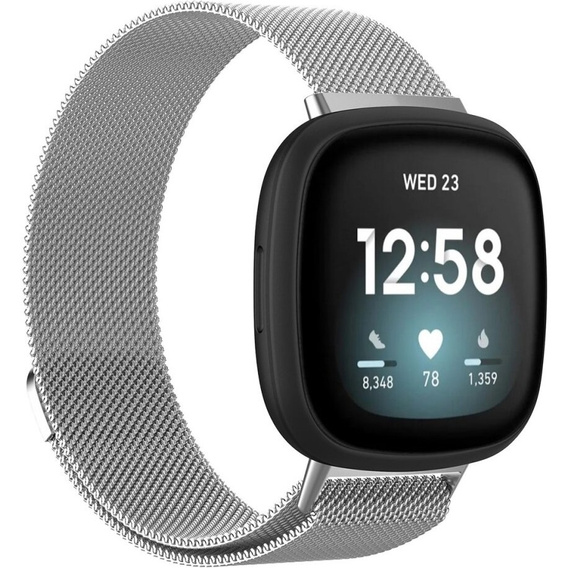 Pasek Bransoleta do Fitbit Versa 4 / Sense 2, Srebrny