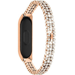 Bransoleta Rhinestone Decor do Xiaomi Mi Band 5 - Gold