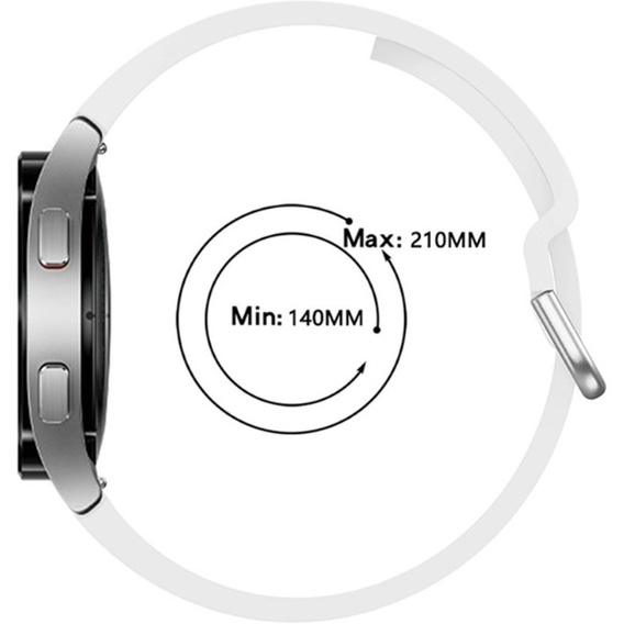 Pasek Silikonowy do Samsung Galaxy Watch 4/5/6/7 40/42/43/44/45/46/47mm, Biały