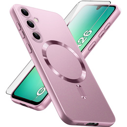 Etui do Samsung Galaxy A26 5G, ColorMag, do MagSafe, różowe + Szkło hartowane 9H