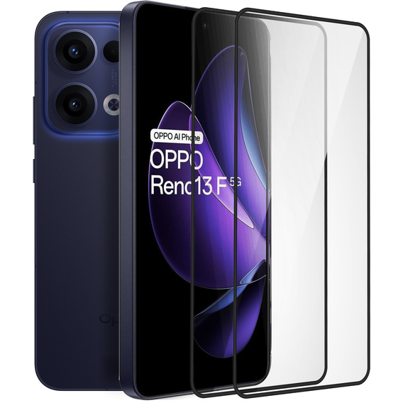2x Szkło Hartowane do Oppo Reno 13F / FS, ERBORD 3D pełne, szybka na cały ekran