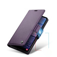 Etui z klapką do Samsung Galaxy S23 FE, CASEME Wallet, fioletowe + szkło 9H