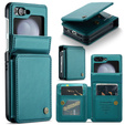 Etui z klapką CASEME do Samsung Galaxy Z Flip5 5G, Litchi Wallet, zielone