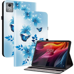 Etui do Lenovo Tab K11 Plus – niebieskie, z nadrukiem motyla, z kieszeniami na karty i funkcją podstawki