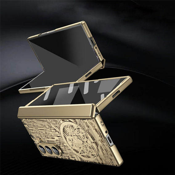 Etui do Samsung Galaxy Z Fold7 5G, Mechanical Legend, złote