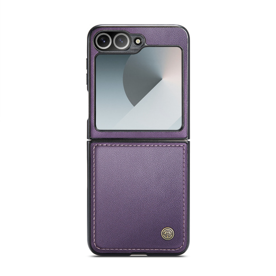 Etui do Samsung Galaxy Z Flip7, CASEME Litchi Leather, fioletowe