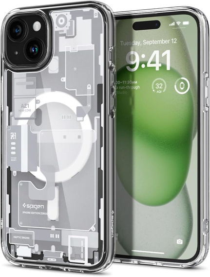 Etui z MagSafe Spigen do iPhone 15, Ultra Hybrid, Zero One, Białe