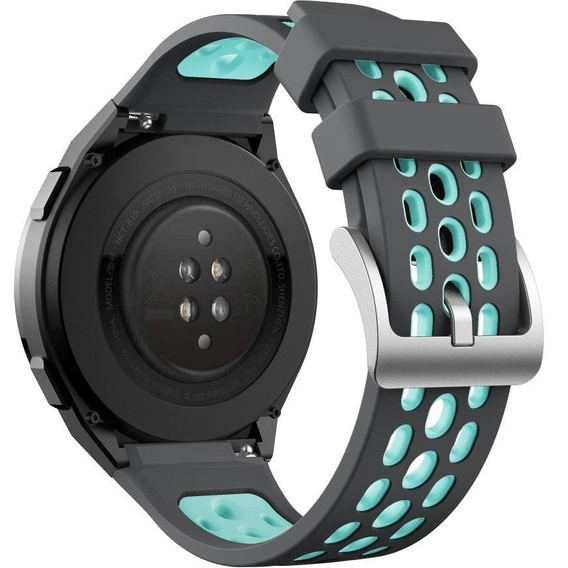 Pasek silikonowy do Huawei Watch GT 2e, Szary / Turkusowy