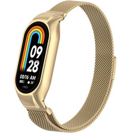 Pasek Bransoleta Milanese do Xiaomi Smart Band 10 / 9 / 8, Retro Złoty