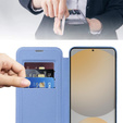 Etui z klapką do Samsung Galaxy S25 FE, RFID Wallet MagSafe z ochroną aparatu, niebieskie