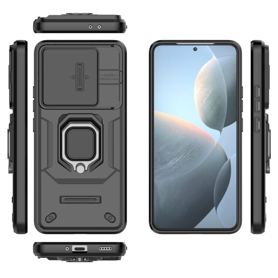 Etui KickStand Camera Lens do Xiaomi Poco F6 Pro, czarne