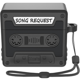 Etui pancerne na Słuchawki Apple Airpods 4, Kaseta Retro, czarne