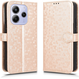 Etui z klapką do Xiaomi Redmi Note 14 4G, Wallet Rhombus, różowe