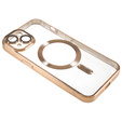 Etui do iPhone 14, Electro MagSafe, złote + Szkło na ekran