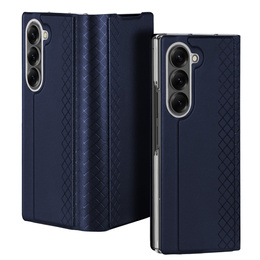 Etui Dux Ducis Bril Series do Samsung Galaxy Z Fold7 5G – niebieskie, skórzane, z funkcją podstawki