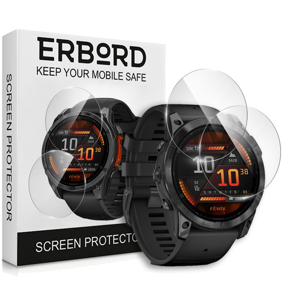 2x Szkło Hartowane ERBORD do Garmin Fenix 8 51mm, Szybka