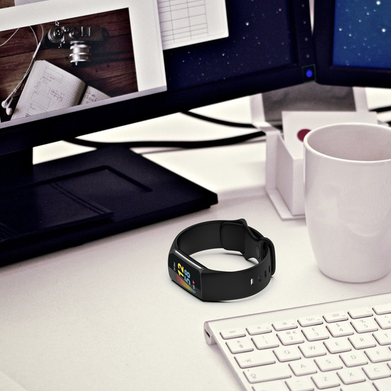 Pasek silikonowy do Fitbit Charge 5, Czarny