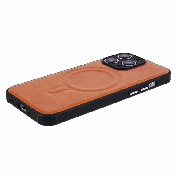 Etui magnetyczne do iPhone 15 Pro Max, do MagSafe, brązowe