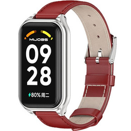 Pasek Skórzany do Xiaomi Redmi Smart Band 2 / Xiaomi Smart Mi Band 8 Active, Czerwony