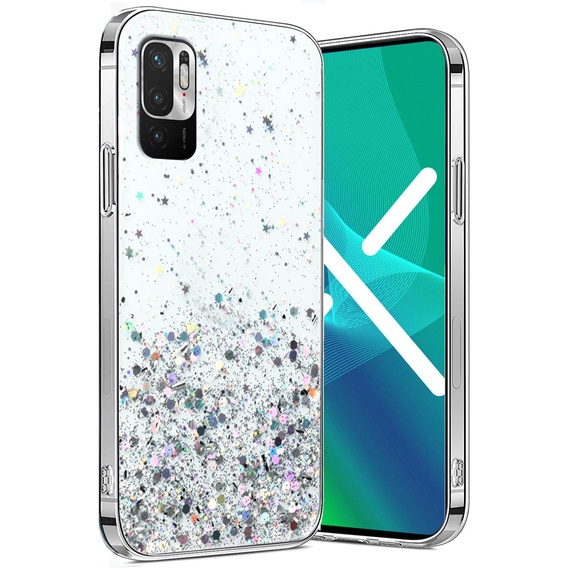 Etui do Xiaomi Redmi Note 10 5G / Poco M3 Pro 5G, Glittery, przezroczyste