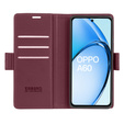 Etui do Oppo A60, ERBORD Glossy Litchi, portfel z klapką, czerwone