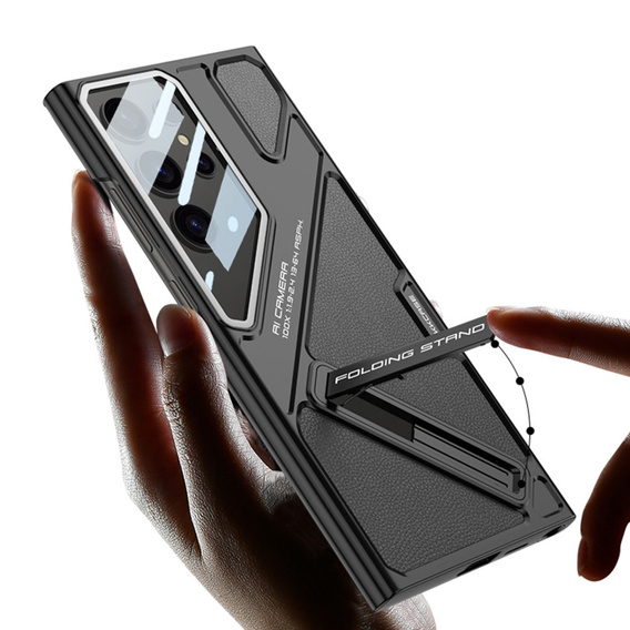 Etui do Samsung Galaxy S25 Ultra Mecha Style z podstawką – czarne