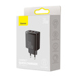 BASEUS Ładowarka Sieciowa 2xUSB + USB Type-C, 30W, Black