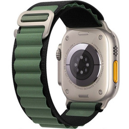 Pasek Nylonowy do Apple Watch 1/2/3/4/5/6/7/8/9/10/11/SE Ultra 1/2/3 42/44/45/46/49mm, Zielony / Czarny