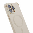 Etui silikonowe do iPhone 15 Pro Max, Magnetic, do MagSafe, beżowe