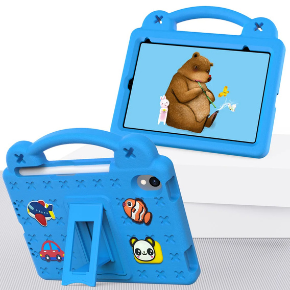 Etui do iPad mini 8.3" 2021 (6 gen.) / iPad mini 8.3" 2024 (7 gen.), Cute Patterns, z podstawką, niebieskie
