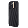 Etui do iPhone 16 Pro, pancerne Nillkin, Carbon Fiber, do Magsafe, złote