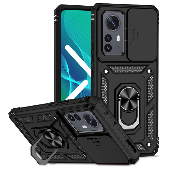 Etui pancerne do Xiaomi 12 / 12X, CamShield Slide, czarne