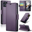 Etui do Motorola Moto G56 5G, ERBORD Glossy Litchi, portfel z klapką, fioletowe