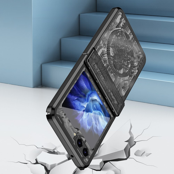 Etui do Samsung Galaxy Z Flip7 FE / Z Flip6, Mechanical Legend, czarne