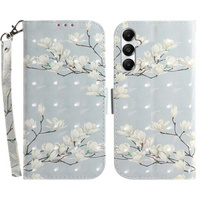 Etui z klapką do Samsung Galaxy A05s, Wallet, Magnolia Flowers szare