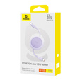 Baseus Free2Pull Mini – zwijany kabel USB‑C 60 W 1 m - fioletowy