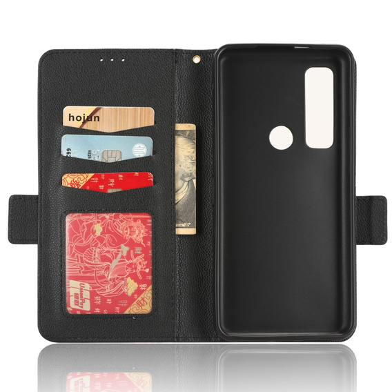 Etui z klapką do Cat S75 5G, Wallet Litchi Magnet, czarne