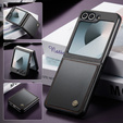 Etui do Samsung Galaxy Z Flip7, CASEME Litchi Leather, czarne