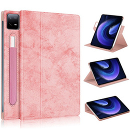 Etui do Xiaomi Pad 6 z miejscem na rysik, Obrotowe 360°, Różowe
