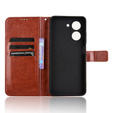 Etui z klapką do Xiaomi Redmi A5, Crazy Horse Wallet, brązowe