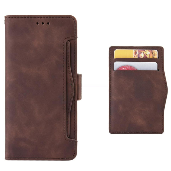 Etui z klapką do Motorola Edge 60 Pro – Card Slot Wallet, brązowy