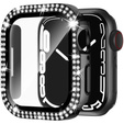 2w1 Etui + Szkło Hartowane do Apple Watch 4/5/6/SE 40mm, Czarne