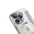 Etui z klapką do iPhone 16 Pro Max, RFID Wallet MagSafe z ochroną aparatu, srebrne