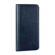 Etui do Samsung Galaxy A54 5G, skórzane book case, granatowe + szkło 9H
